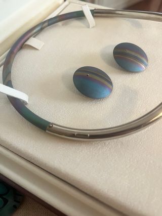 Parure Argento e Acciaio Collana Rigida