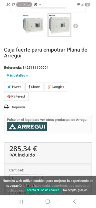 Caja fuerte Arregui digital