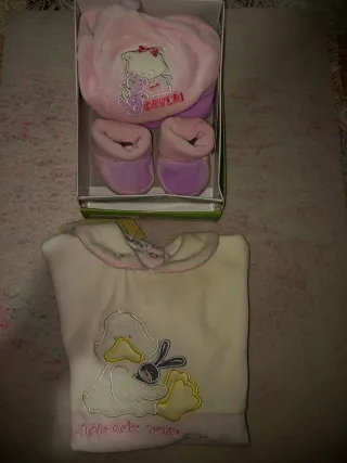 Set ciniglia bimba con cappellino e scarpine