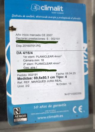 Ventana PVC CORTIZO 128 x 93 NUEVA