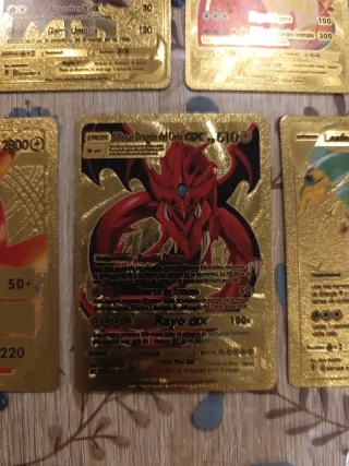 Pack 5 Cartas Pokémon Metalizadas Doradas