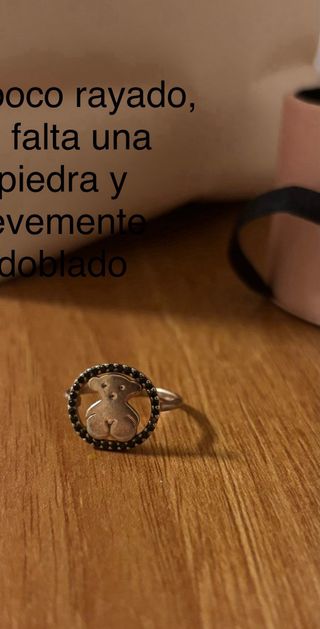 Anillo Tous Oso Rosado y Negro