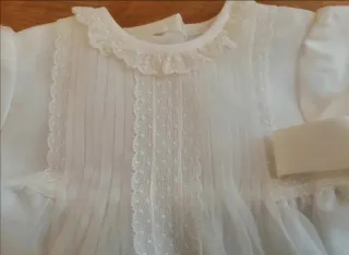 Abito battesimo bimba pizzo e nastri
