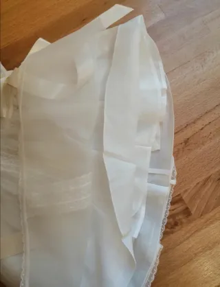 Abito battesimo bimba pizzo e nastri