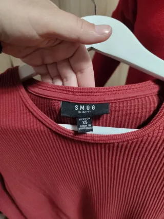 Jersey fino entre  marrón y burdeos