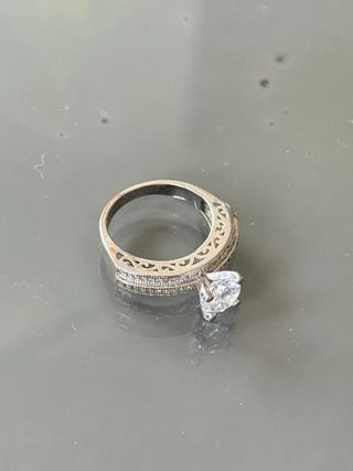 Anello punto luce placcato argento