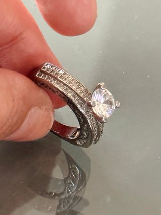 Anello punto luce placcato argento