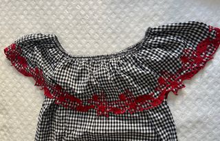 Conjunto vestido playa y toalla cuadros