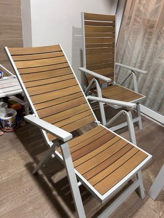 2 Sillas Exterior Reclinables Grises