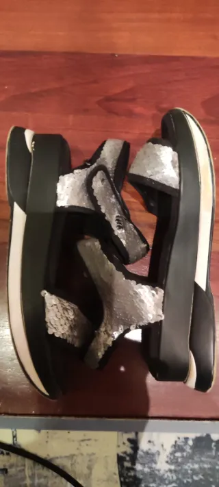 Sandalias Chik10 Plataforma Brillantes