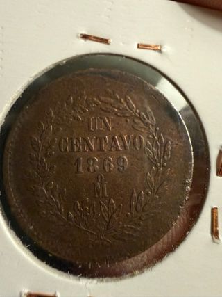 Moneda 1 Centavo Mex 1869