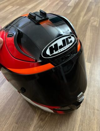 Casco Moto HJC Negro Rojo Naranja  XL