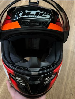 Casco Moto HJC Negro Rojo Naranja  XL