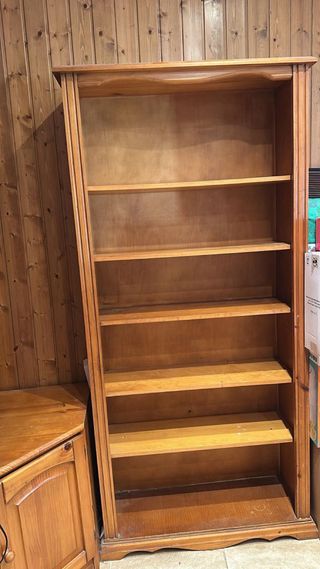 Mueble de TV de madera pino y mesa de comedor