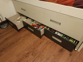 Cama nido para colchone de 90x190 cm con 3 cajones