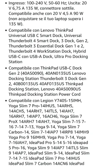 Alimentatore Lenovo 135W X002FAC14T
