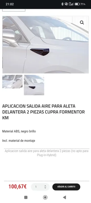 Aletas Cupra Formentor JEKMKF