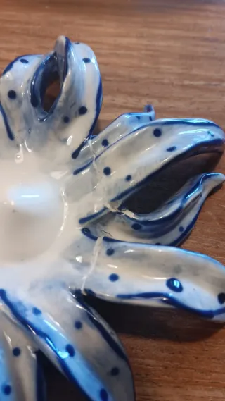 Portasale in ceramica blu e bianco