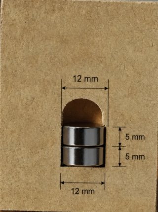 2 Imanes Neomidio Disco 12x5mm MAUL