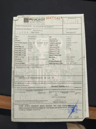 Piezas Peugeot 206 2005