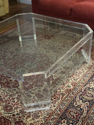 Mesa centro metacrilato y cristal