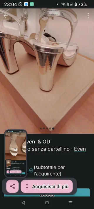 Sandali tacco 12cm oro/argento