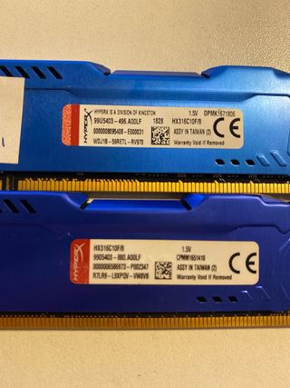 2x 8GB HyperX Fury RAM DDR3
