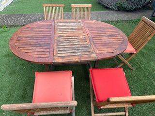 Set di 4 sedie in teak massiccio per esterno