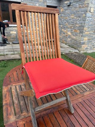 Set di 4 sedie in teak massiccio per esterno