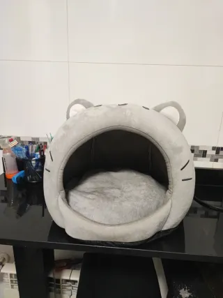 Cama para Gato Diseño Oso Gris