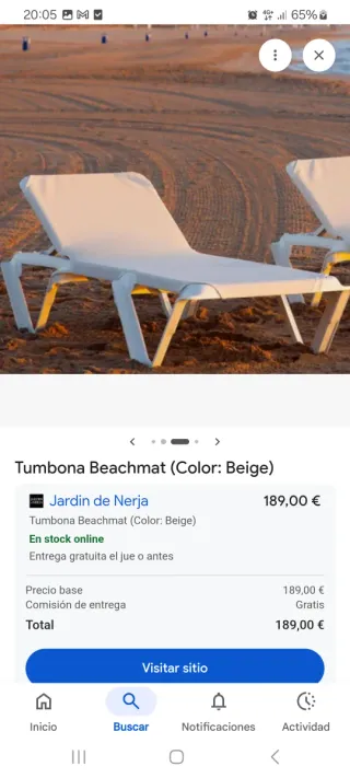 Lote 14 Tumbonas, hamacas Beige