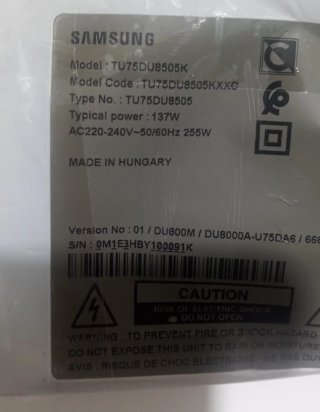 Placa BN44-01112B L75E6N Samsung TU75DU8505K