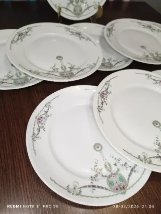 9 PLATOS POSTRE VINTAGE  BOHEMIA CHECOSLOVAKIA