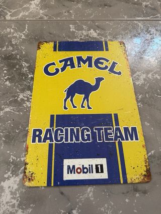 Chapa placa metalica Camel Racing Team Mobil 1