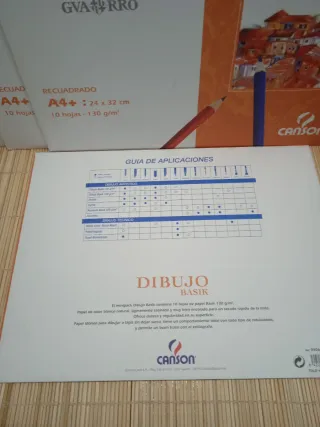 Lote 1 Lápiz Dibujo H + 4Carpetas Hojas Dibujo A4+