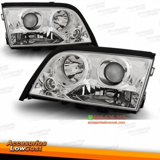 FAROS MERCEDES CLASSE C W202 (93-00) FONDO CROMO.