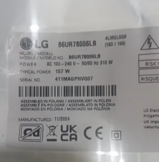 LG LGP86AT-23U1 EAY65895431 LG  86 UR78006LB