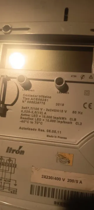 Medidor Trifásico Itron ACE6000 ACE662B1
