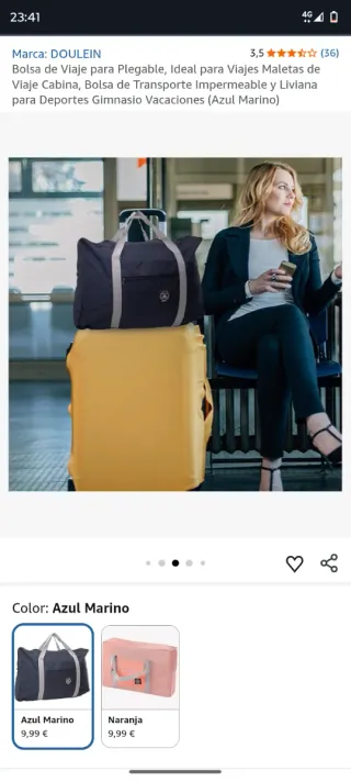 Bolsa de viaje azul gran capacidad