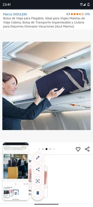 Bolsa de viaje azul gran capacidad