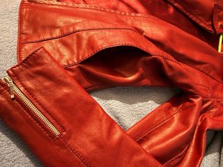 Cazadora Piel Ovino Roja. Usado 1 vez.