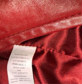 Cazadora Piel Ovino Roja. Usado 1 vez.