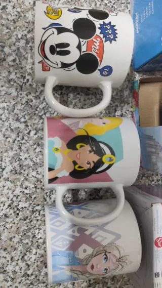 Tazas Disney: Mickey, Frozen, Princesas. 6€