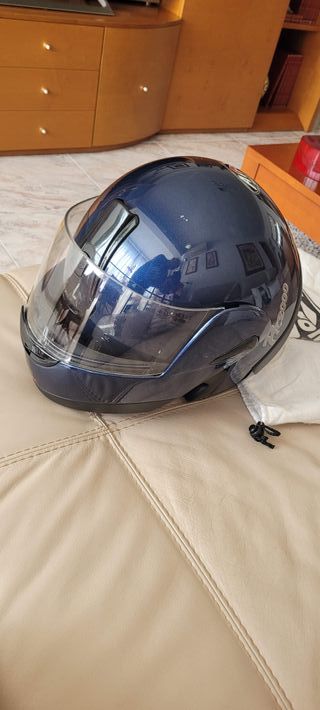 Casco integral moto azul