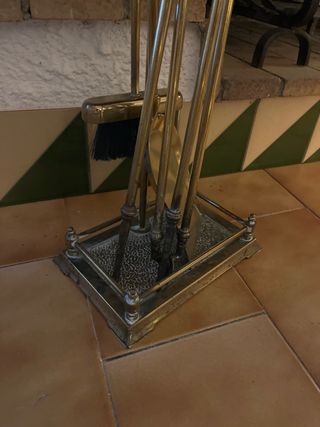 Juego Utensilios Chimenea Bronce/Latón