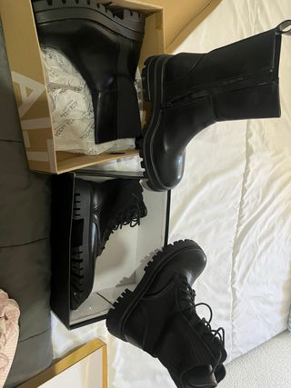 Botines negros de plataforma, estilo chunky