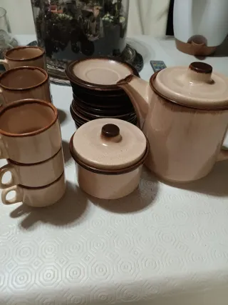 Juego de café de cerámica, 9 unidades