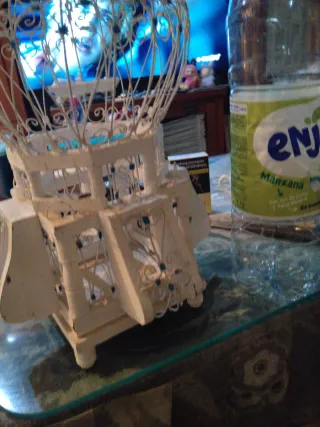 Jaula Decorativa Artesanal Blanca