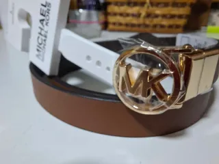 Cinturón Michael Kors Mujer Marrón y Blanco