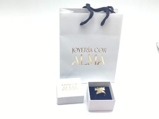 anillo oro 18k con circonita